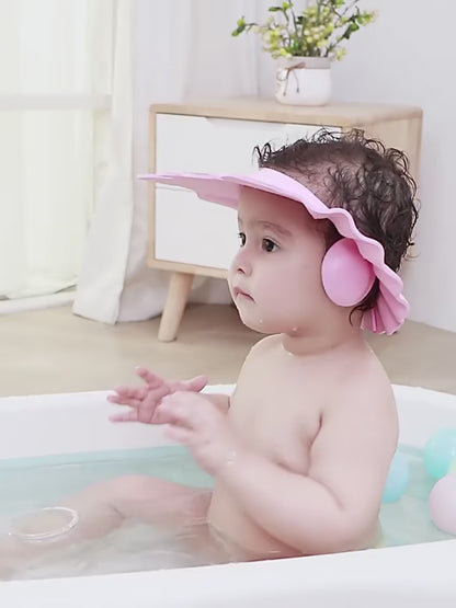 Baby Using Shower Cap